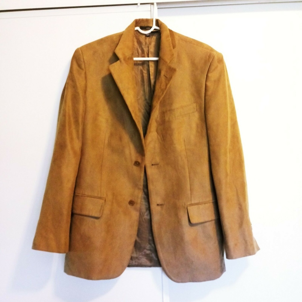 Zara Man Tan micro Suede Blazer Jacket brown 38